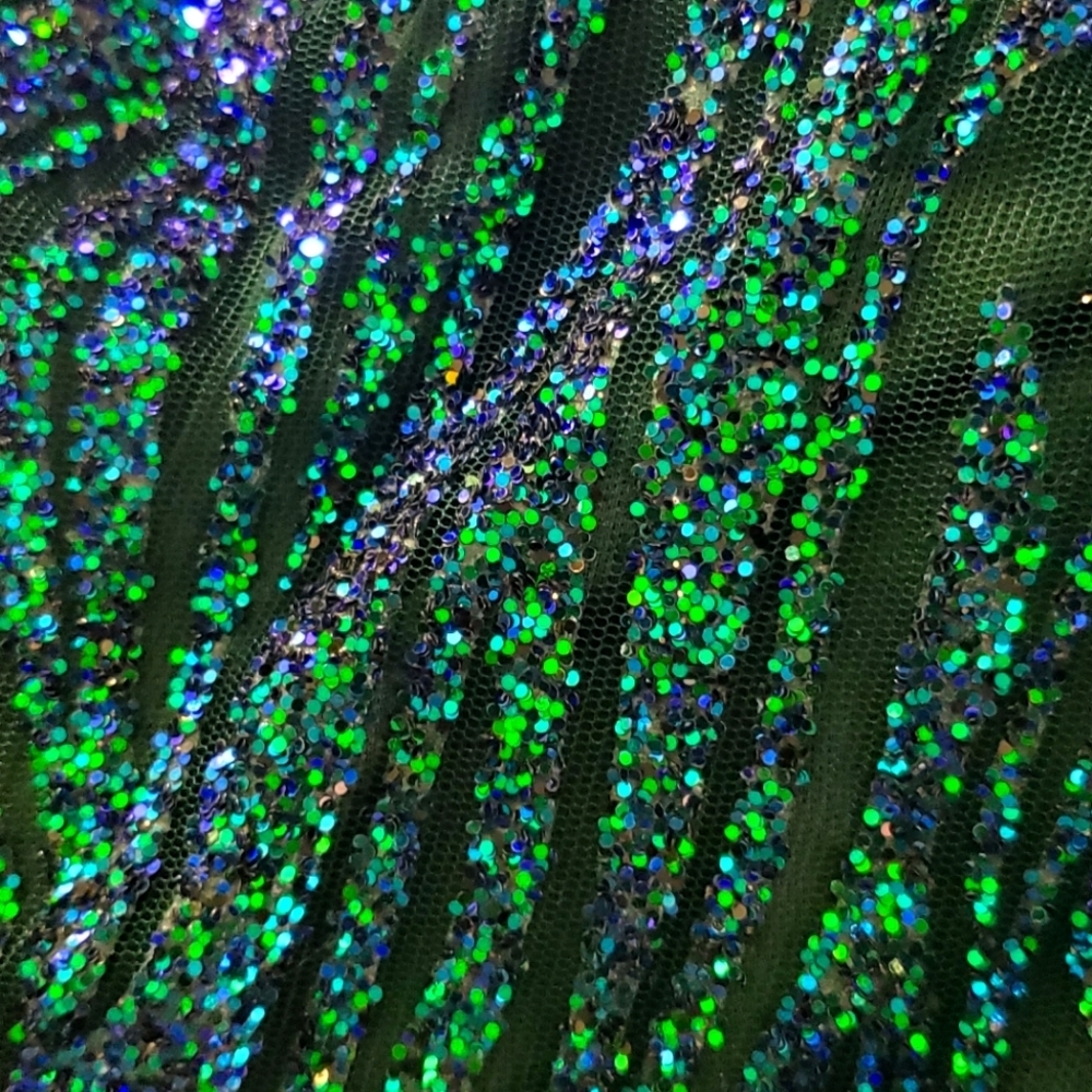 L&L Green Teal one shoulder cut out Sequin Party Dress Sz L - Picture 5 of 5